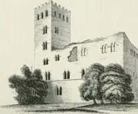 An illustration from Some account of domestic architecture in England from Edward I to Richard II, with notices of foreign examples and numerous illustrations of existing remains from original drawings (1882)