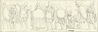 An illustration from Account of the Ionic trophy monument excavated at Xanthus (1848)