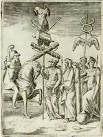 An illustration from Achillis Bocchii bonon. Symbolicarvm qvaestionvm de vniuerso genere, quas serio ludebat, libri qvinqve (1574)