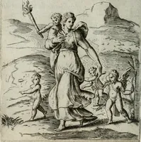 An illustration from Achillis Bocchii Bonon. Symbolicarum quaestionum, de vniuerso genere, quas serio ludebat, libri quinque (1574)