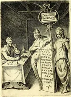 An illustration from Achillis Bocchii Bonon. Symbolicarvm qvaestionvm, de vniverso genere, quas serio ludebat, libri qvinqve (1574)