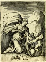 An illustration from Achillis Bocchii Bonon. Symbolicarvm qvaestionvm, de vniverso genere, quas serio ludebat, libri qvinqve (1574)