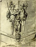 An illustration from Achillis Bocchii Bonon. Symbolicarvm qvaestionvm, de vniverso genere, quas serio ludebat, libri qvinqve (1574)