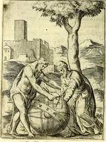 An illustration from Achillis Bocchii Bonon. Symbolicarvm qvaestionvm, de vniverso genere, quas serio ludebat, libri qvinqve (1574)