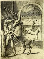 An illustration from Achillis Bocchii Bonon. Symbolicarvm qvaestionvm, de vniverso genere, quas serio ludebat, libri qvinqve (1574)
