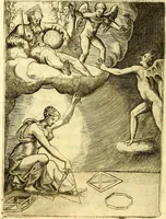 An illustration from Achillis Bocchii Bonon. Symbolicarvm qvaestionvm, de vniverso genere, quas serio ludebat, libri qvinqve (1574)