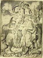 An illustration from Achillis Bocchii Bonon. Symbolicarvm qvaestionvm, de vniverso genere, quas serio ludebat, libri qvinqve (1574)