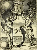 An illustration from Achillis Bocchii Bonon. Symbolicarvm qvaestionvm, de vniverso genere, quas serio ludebat, libri qvinqve (1574)