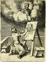 An illustration from Achillis Bocchii Bonon. Symbolicarvm qvaestionvm, de vniverso genere, quas serio ludebat, libri qvinqve (1574)