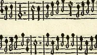 An illustration from [A composite music volume : containing Der Fluyten Lust-Hof, vol Psalmen, Paduanen, Allemanden, Couranten, Balletten, Airs, &c. konstigh en lieflik gefigureert, met veel veranderingen and 'T uitnemed kabinet, vol Pavanen, Almanden, Sarbanden, Couranten, Balletten, Intraden, Airs, &c. en de nieuwste voizen, om met 2 en 3 fioolen, of ander speel-tuigh te gebruiken] (1649)