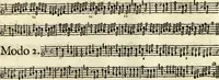 An illustration from [A composite music volume : containing Der Fluyten Lust-Hof, vol Psalmen, Paduanen, Allemanden, Couranten, Balletten, Airs, &c. konstigh en lieflik gefigureert, met veel veranderingen and 'T uitnemed kabinet, vol Pavanen, Almanden, Sarbanden, Couranten, Balletten, Intraden, Airs, &c. en de nieuwste voizen, om met 2 en 3 fioolen, of ander speel-tuigh te gebruiken] (1649)