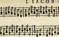 An illustration from [A composite music volume : containing Der Fluyten Lust-Hof, vol Psalmen, Paduanen, Allemanden, Couranten, Balletten, Airs, &c. konstigh en lieflik gefigureert, met veel veranderingen and 'T uitnemed kabinet, vol Pavanen, Almanden, Sarbanden, Couranten, Balletten, Intraden, Airs, &c. en de nieuwste voizen, om met 2 en 3 fioolen, of ander speel-tuigh te gebruiken] (1649)