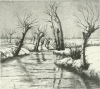 An illustration from Acquafortisti italiani; reccolta di acqueforti, acquetine, puntesecche, maniera nera, di 150 artisti. Acquafortistes italiens; recueil de eauxfortes, acqua-tintas, pointes-sèches, façon noire, de 150 artistes (1922)