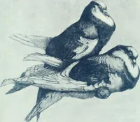 An illustration from Acquafortisti italiani; reccolta di acqueforti, acquetine, puntesecche, maniera nera, di 150 artisti. Acquafortistes italiens; recueil de eauxfortes, acqua-tintas, pointes-sèches, façon noire, de 150 artistes (1922)