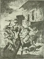 An illustration from Acquafortisti italiani; reccolta di acqueforti, acquetine, puntesecche, maniera nera, di 150 artisti. Acquafortistes italiens; recueil de eauxfortes, acqua-tintas, pointes-sèches, façon noire, de 150 artistes (1922)