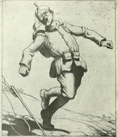An illustration from Acquafortisti italiani; reccolta di acqueforti, acquetine, puntesecche, maniera nera, di 150 artisti. Acquafortistes italiens; recueil de eauxfortes, acqua-tintas, pointes-sèches, façon noire, de 150 artistes (1922)