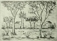 An illustration from Acquafortisti italiani; reccolta di acqueforti, acquetine, puntesecche, maniera nera, di 150 artisti. Acquafortistes italiens; recueil de eauxfortes, acqua-tintas, pointes-sèches, façon noire, de 150 artistes (1922)