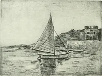 An illustration from Acquafortisti italiani; reccolta di acqueforti, acquetine, puntesecche, maniera nera, di 150 artisti. Acquafortistes italiens; recueil de eauxfortes, acqua-tintas, pointes-sèches, façon noire, de 150 artistes (1922)