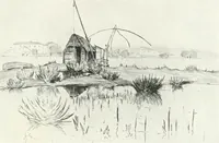 An illustration from Acquafortisti italiani; reccolta di acqueforti, acquetine, puntesecche, maniera nera, di 150 artisti. Acquafortistes italiens; recueil de eauxfortes, acqua-tintas, pointes-sèches, façon noire, de 150 artistes (1922)