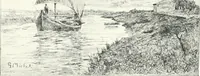 An illustration from Acquafortisti italiani; reccolta di acqueforti, acquetine, puntesecche, maniera nera, di 150 artisti. Acquafortistes italiens; recueil de eauxfortes, acqua-tintas, pointes-sèches, façon noire, de 150 artistes (1922)