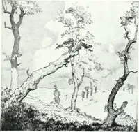 An illustration from Acquafortisti italiani; reccolta di acqueforti, acquetine, puntesecche, maniera nera, di 150 artisti. Acquafortistes italiens; recueil de eauxfortes, acqua-tintas, pointes-sèches, façon noire, de 150 artistes (1922)