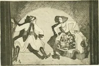 An illustration from Acquafortisti italiani; reccolta di acqueforti, acquetine, puntesecche, maniera nera, di 150 artisti. Acquafortistes italiens; recueil de eauxfortes, acqua-tintas, pointes-sèches, façon noire, de 150 artistes (1922)