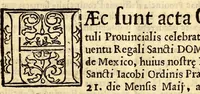 An illustration from Acta Capituli Provincialis celebrati in Regali Conuentu S.P.N. Dominici de Mexico, die 21. mensis Maiij, Anno Dni. 1650 (1650)