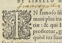 An illustration from Ad Franc. Hotomani Franco-Galliam Antonii Matharelli ... responsio : in qua agitur de initio Regni Fra[n]ciae, successione regum, publicis negotiis, & politia, ex fide Annalium nostrorum, Germaniaeque, & aliarum gentium, Graecísque & Latinis scriptoribus. (1575)