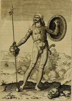 An illustration from Admiranda narratio fida tamen, de commodis et incolarvm ritibvs Virginiæ : nvper admodvm ab Anglis, qvi à Dn. Richardo Greinvile equestris ordinis viro eò in coloniam anno M.D. LXXXV. dedvcti svnt inventæ, svmtus faciente Dn. VValtero Raleigh equestris ordinis viro fodinarv stanni præfecto ex avctoritate serenissimæ reginæ Angliæ (1590)