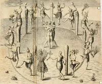 Picture 49 of 78 from Admiranda narratio fida tamen, de commodis et incolarvm ritibvs Virginiæ : nvper admodvm ab Anglis, qvi à Dn. Richardo Greinvile equestris ordinis viro eò in coloniam anno M.D. LXXXV. dedvcti svnt inventæ, svmtus faciente Dn. VValtero Raleigh equestris ordinis viro fodinarv stanni præfecto ex avctoritate serenissimæ reginæ Angliæ (1590), leaf 88