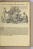 An illustration from Admiranda narratio fida tamen, de commodis et incolarum ritibus Virginiae, nuper admodum ab Anglis, qui à Dn. Richardo Greinvile equestris ordinis viro eò in coloniam anno M.D.LXXXV. : Deducti sunt inuentae, sumtus faciente Dn. VValtero Raleigh equestris ordinis viro fodinaru[m] stanni praefecto ex auctoritate serenissimae Reginae Angliae. (1590)