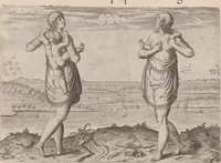 An illustration from Admiranda narratio, fida tamen, de commodis et incolarvm ritibvs Virginiae ... Anglico scripta sermone à Thoma Hariot ... nvnc avtem primvm Latio donata à C.C.A (1608)