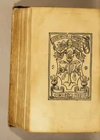 An illustration from Ad mortalium oblectationem. auctoris effigiem. huic. diuino operi: Stephanus Basignanas Gorgonius: Carmelita: theologus: ponendam curauit (1516)
