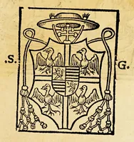An illustration from Ad mortalium oblectationem. auctoris effigiem. huic. diuino operi: Stephanus Basignanas Gorgonius: Carmelita: theologus: ponendam curauit (1516)