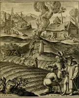 An illustration from Adnotationes et meditationes in Evangelia qvae in sacrosancto Missae sacrificio toto anno legvntur : cum Evangeliorvm concordantia historiae integritati sufficienti : accessit & index historiam ipsam euangelicam in ordinem temporis vitae Christi distribuens (1595)