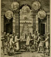 An illustration from Adnotationes et meditationes in Evangelia qvae in sacrosancto Missae sacrificio toto anno legvntur : cum Evangeliorvm concordantia historiae integritati sufficienti : accessit & index historiam ipsam euangelicam in ordinem temporis vitae Christi distribuens (1595)