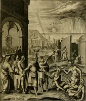 An illustration from Adnotationes et meditationes in Evangelia qvae in sacrosancto Missae sacrificio toto anno legvntur : cum Evangeliorvm concordantia historiae integritati sufficienti : accessit & index historiam ipsam euangelicam in ordinem temporis vitae Christi distribuens (1595)