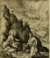 An illustration from Adnotationes et meditationes in Evangelia qvae in sacrosancto Missae sacrificio toto anno legvntur : cum Evangeliorvm concordantia historiae integritati sufficienti : accessit & index historiam ipsam euangelicam in ordinem temporis vitae Christi distribuens (1595)