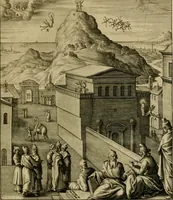 An illustration from Adnotationes et meditationes in Evangelia qvae in sacrosancto Missae sacrificio toto anno legvntur : cum Evangeliorvm concordantia historiae integritati sufficienti : accessit & index historiam ipsam euangelicam in ordinem temporis vitae Christi distribuens (1595)