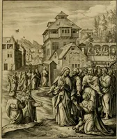 An illustration from Adnotationes et meditationes in Evangelia qvae in sacrosancto Missae sacrificio toto anno legvntur : cum Evangeliorvm concordantia historiae integritati sufficienti : accessit & index historiam ipsam euangelicam in ordinem temporis vitae Christi distribuens (1595)