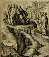 An illustration from Adnotationes et meditationes in Evangelia qvae in sacrosancto Missae sacrificio toto anno legvntur : cum Evangeliorvm concordantia historiae integritati sufficienti : accessit & index historiam ipsam euangelicam in ordinem temporis vitae Christi distribuens (1595)