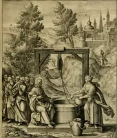 An illustration from Adnotationes et meditationes in Evangelia qvae in sacrosancto Missae sacrificio toto anno legvntur : cum Evangeliorvm concordantia historiae integritati sufficienti : accessit & index historiam ipsam euangelicam in ordinem temporis vitae Christi distribuens (1595)