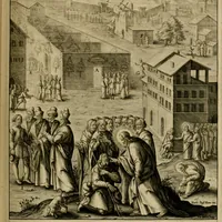 An illustration from Adnotationes et meditationes in Evangelia qvae in sacrosancto Missae sacrificio toto anno legvntur : cum Evangeliorvm concordantia historiae integritati sufficienti : accessit & index historiam ipsam euangelicam in ordinem temporis vitae Christi distribuens (1595)