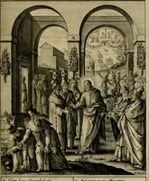 An illustration from Adnotationes et meditationes in Evangelia qvae in sacrosancto Missae sacrificio toto anno legvntur : cum Evangeliorvm concordantia historiae integritati sufficienti : accessit & index historiam ipsam euangelicam in ordinem temporis vitae Christi distribuens (1595)