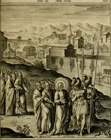 An illustration from Adnotationes et meditationes in Evangelia qvae in sacrosancto Missae sacrificio toto anno legvntur : cum Evangeliorvm concordantia historiae integritati sufficienti : accessit & index historiam ipsam euangelicam in ordinem temporis vitae Christi distribuens (1595)