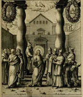 An illustration from Adnotationes et meditationes in Evangelia qvae in sacrosancto Missae sacrificio toto anno legvntur : cum Evangeliorvm concordantia historiae integritati sufficienti : accessit & index historiam ipsam euangelicam in ordinem temporis vitae Christi distribuens (1595)