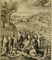 An illustration from Adnotationes et meditationes in Evangelia qvae in sacrosancto Missae sacrificio toto anno legvntur : cum Evangeliorvm concordantia historiae integritati sufficienti : accessit & index historiam ipsam euangelicam in ordinem temporis vitae Christi distribuens (1595)