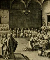 An illustration from Adnotationes et meditationes in Evangelia qvae in sacrosancto Missae sacrificio toto anno legvntur : cum Evangeliorvm concordantia historiae integritati sufficienti : accessit & index historiam ipsam euangelicam in ordinem temporis vitae Christi distribuens (1595)