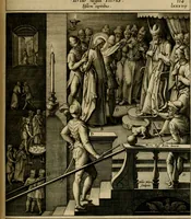 An illustration from Adnotationes et meditationes in Evangelia qvae in sacrosancto Missae sacrificio toto anno legvntur : cum Evangeliorvm concordantia historiae integritati sufficienti : accessit & index historiam ipsam euangelicam in ordinem temporis vitae Christi distribuens (1595)