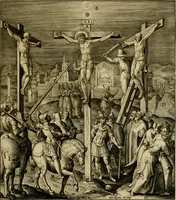 An illustration from Adnotationes et meditationes in Evangelia qvae in sacrosancto Missae sacrificio toto anno legvntur : cum Evangeliorvm concordantia historiae integritati sufficienti : accessit & index historiam ipsam euangelicam in ordinem temporis vitae Christi distribuens (1595)